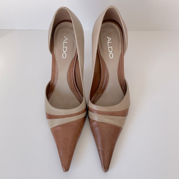 Aldo Two-Toned Tan Heels - 37 - Picture 1 of 5